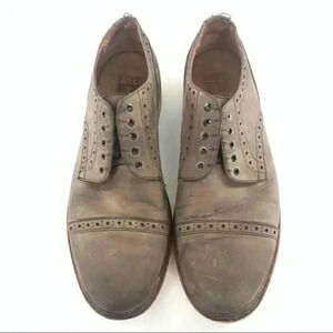 Frye mens wingtip Oxfords size 12 brown suede cap toe brogue